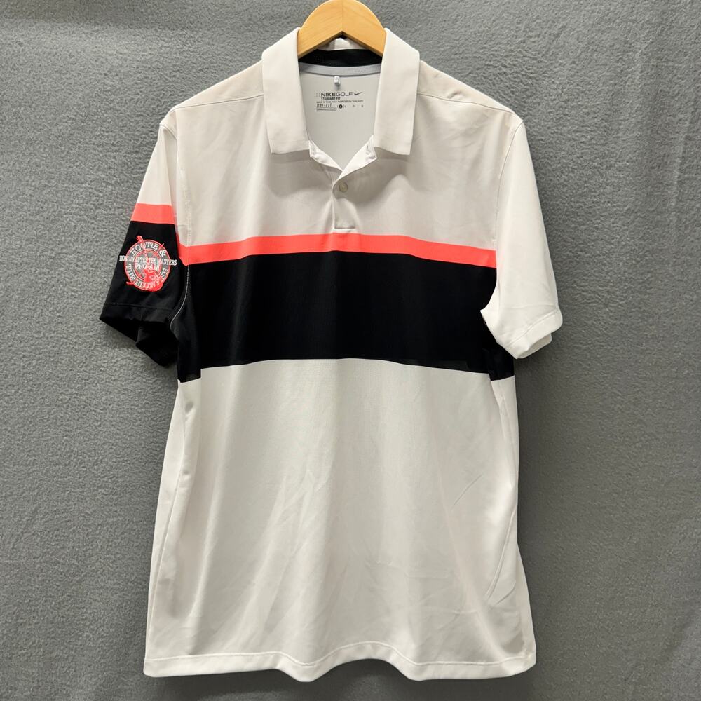 Nike Golf Polo Mens Large Striped Standard Fit HOOTIE & THE BLOWFISH PRO AM